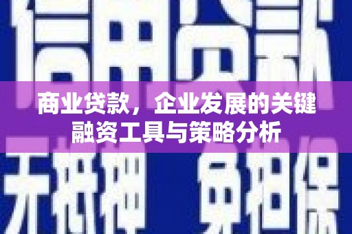 黎川商业贷款，企业发展的关键融资工具与策略分析