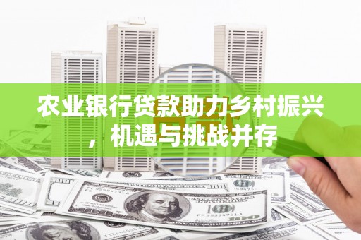 黎川农业银行贷款助力乡村振兴，机遇与挑战并存