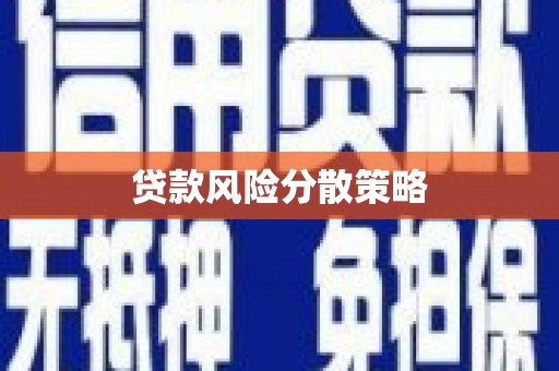 黎川贷款风险分散策略