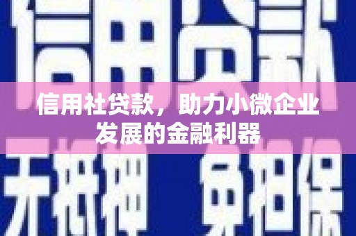 黎川信用社贷款，助力小微企业发展的金融利器